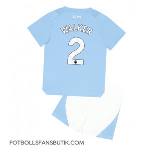 Manchester City Kyle Walker #2 Replika Hemmatröja Barn 2023-24 Kortärmad (+ Korta byxor)